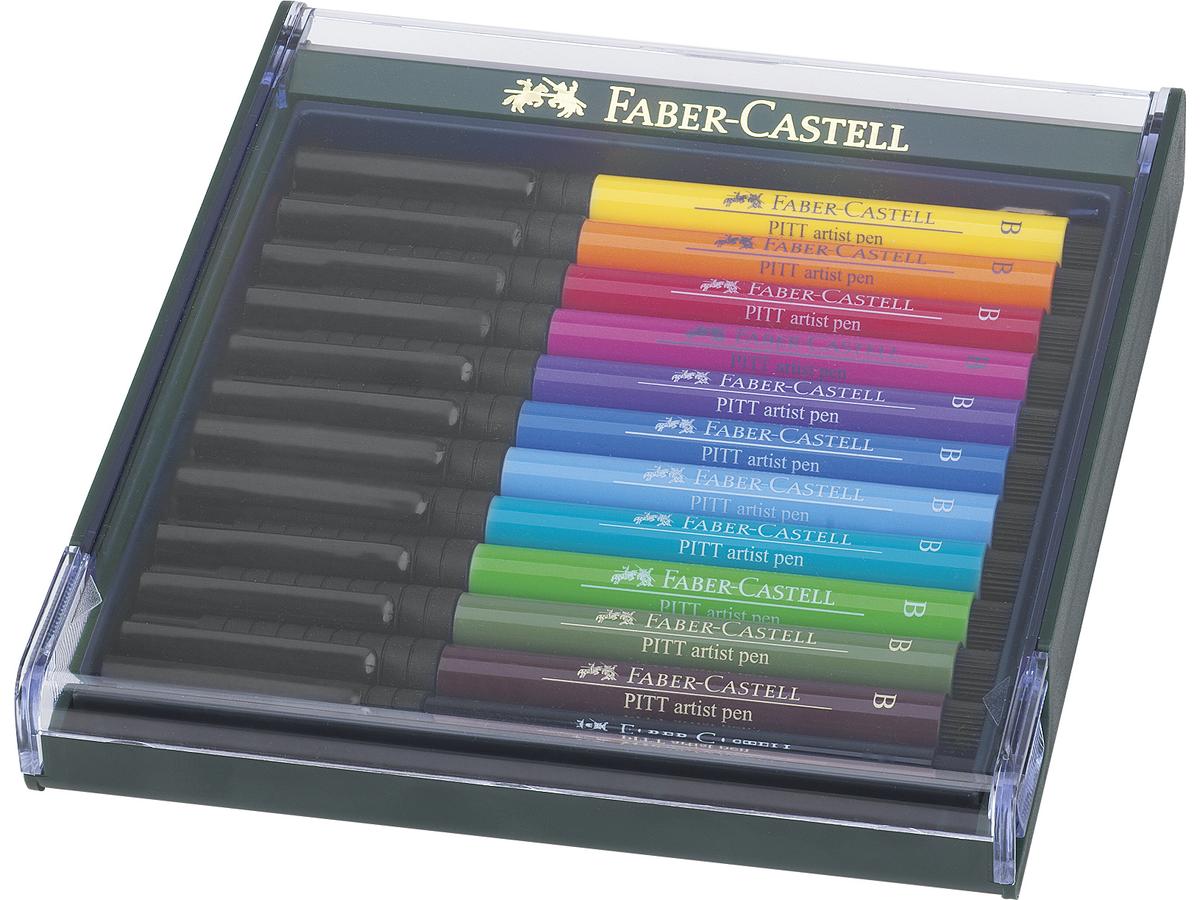 FABER-CASTELL PITT ARTIST BRUSH PEN SET BASIC TONES 12ST 1