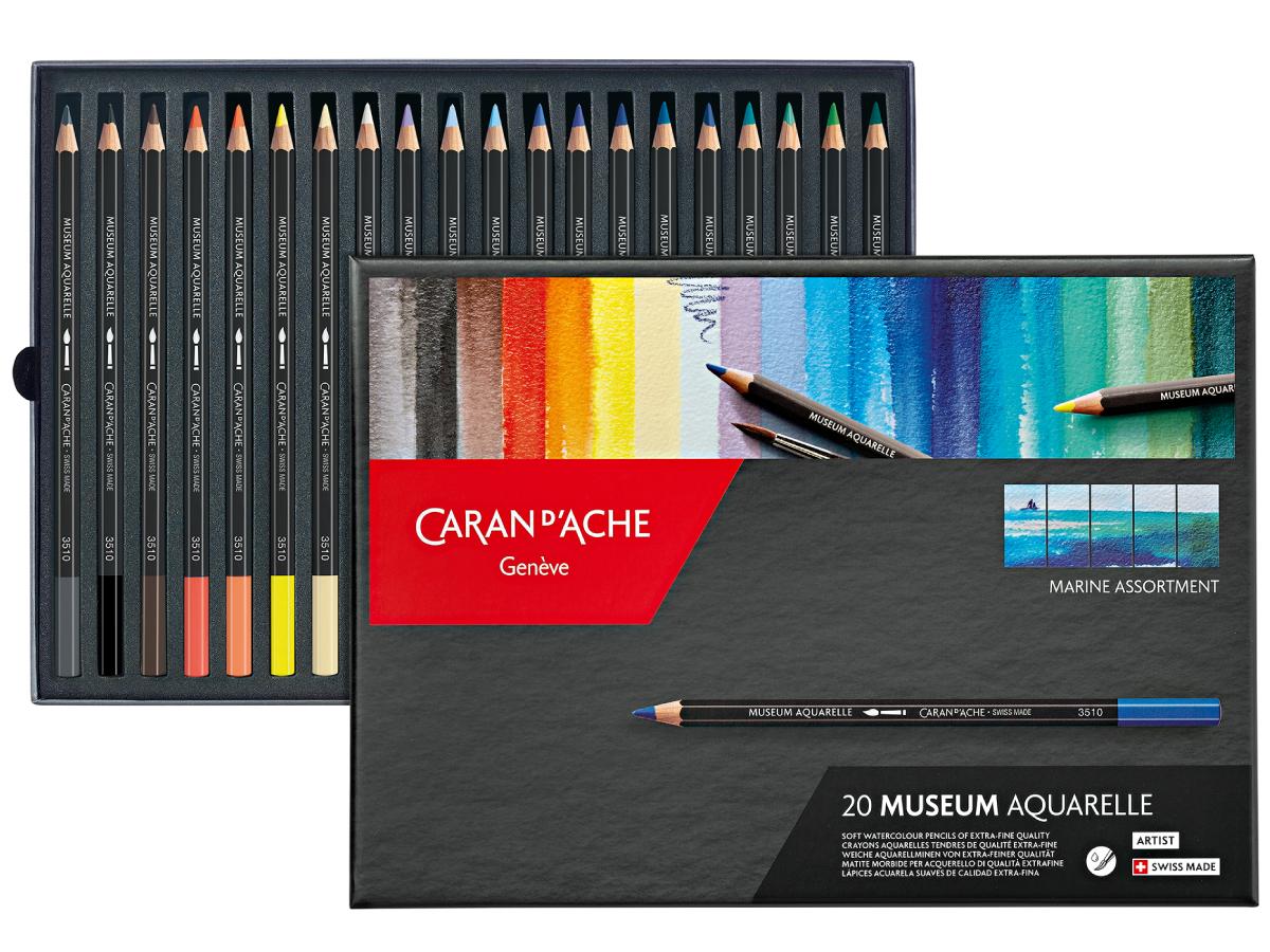 CARAN D'ACHE MUSEUM AQUARELLSTIFTE 20 STÜCK MARINE 1