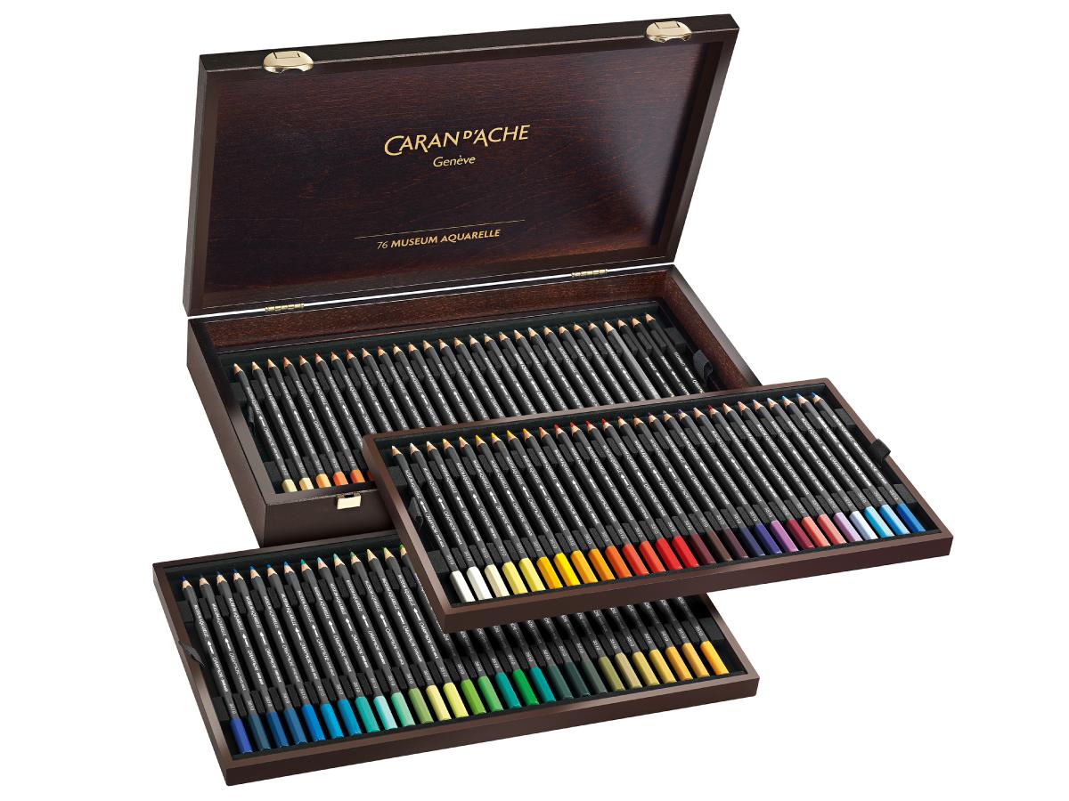 CARAN D'ACHE MUSEUM AQUARELLSTIFTE HOLZKISTE SET 76X 1