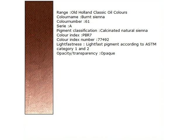 OLD HOLLAND ÖLFARBE A061 225ML BURNT SIENNA 1