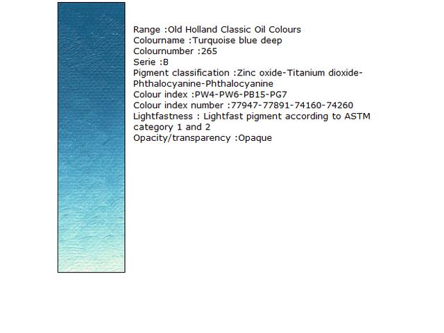 OLD HOLLAND ÖLFARBE B265 225ML TURQUOISE BLUE DEEP 1