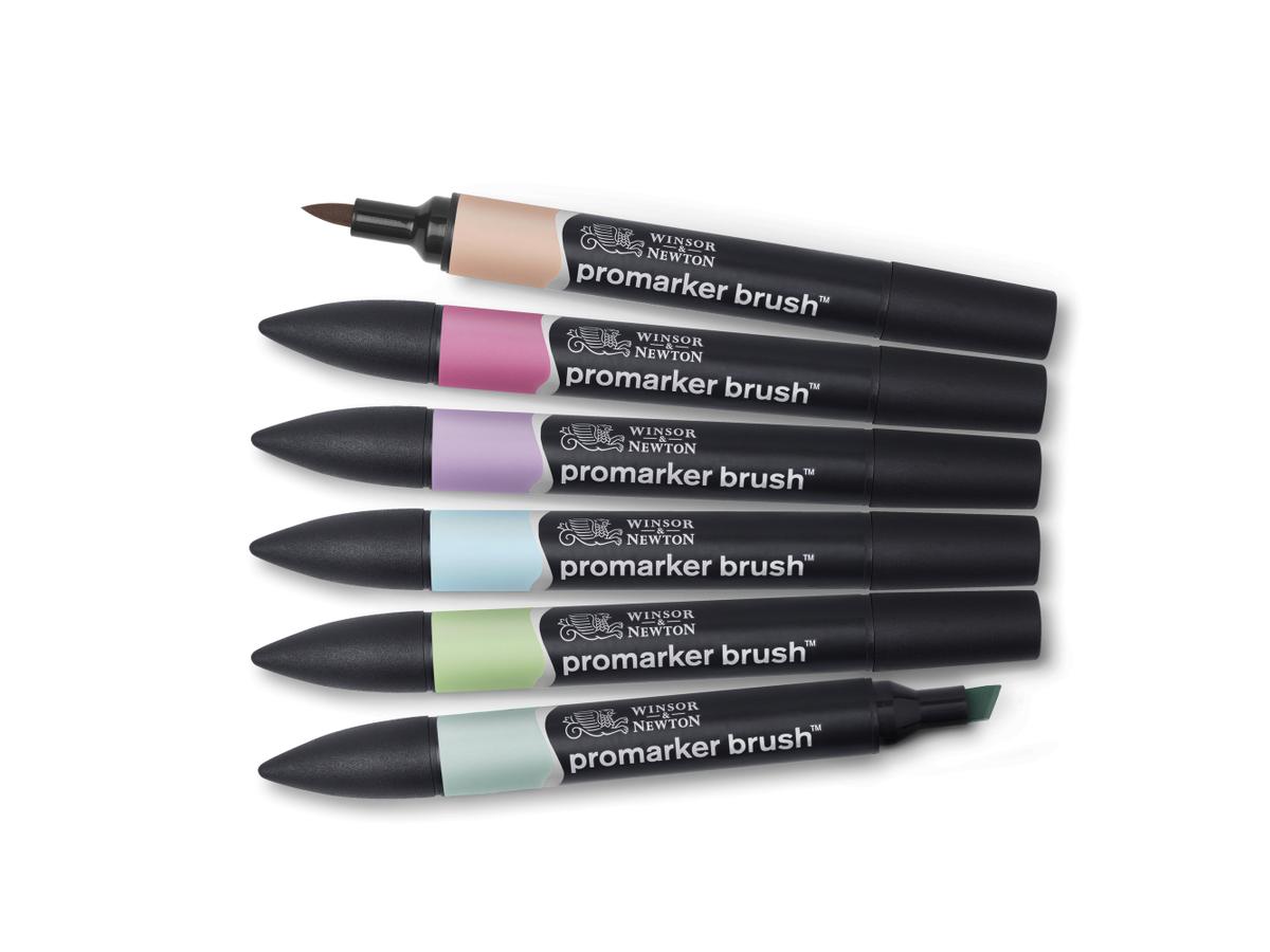 WINSOR & NEWTON PROMARKERSET BRUSH PASTEL TONES 6STÜCK 1