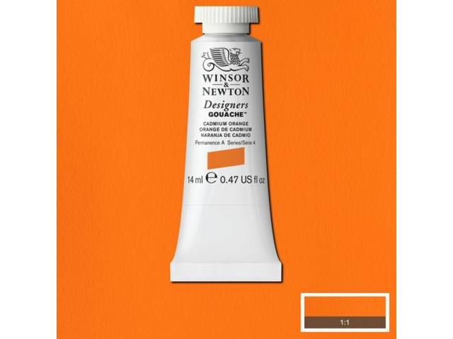 WINSOR & NEWTON DESIGNERS GOUACHE 14ML 089 CADMIUM ORANGE 1
