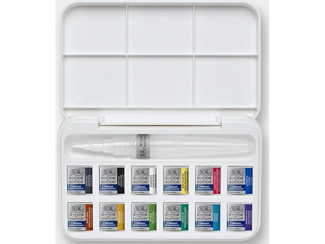 WINSOR & NEWTON COTMAN AQUARELL SET 12 X 1/2NAPF + BRUSH PEN 1