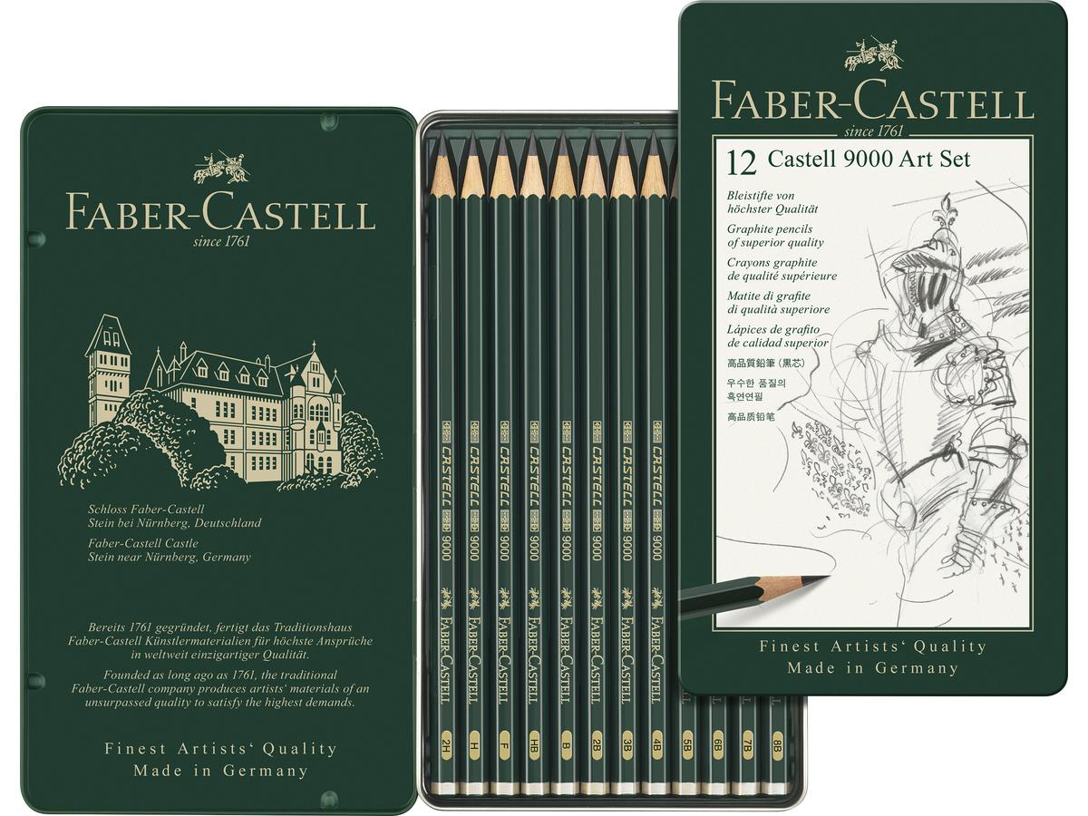 FABER-CASTELL 9000 BLEISTIFTSET PROFESSIONAL 12 STÜCK 1