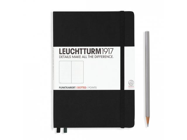 LEUCHTTURM HARDCOVER SCHWARZ GEPUNKTET 249 BLATT A5 1