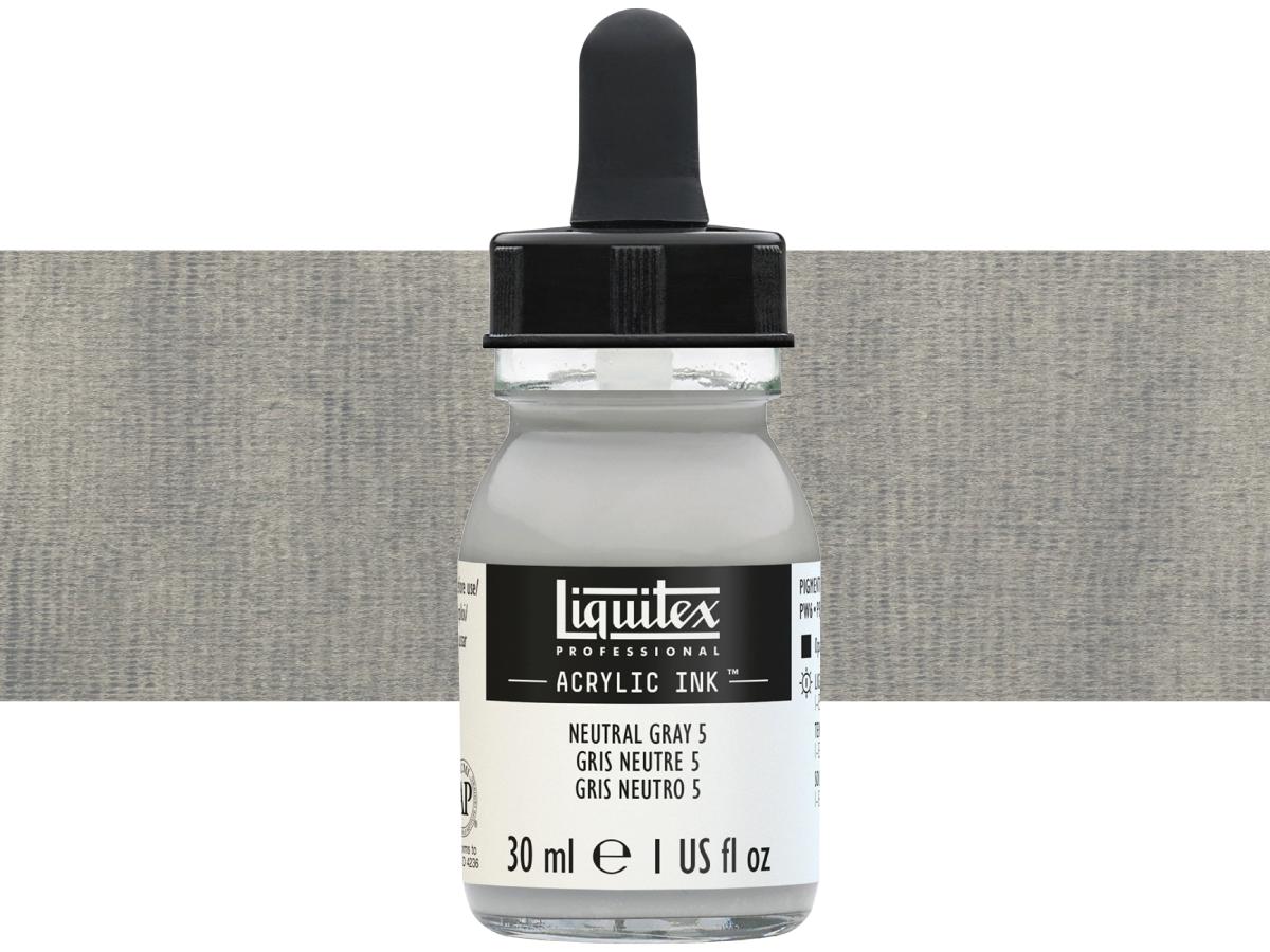 LIQUITEX ARTIST ACRYLIC INK 30ML 599 NEUTRAL GREY VALUE 1