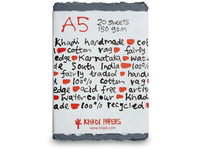 GREY RAG PAPER HANDGESCHÖPFT A5 150G MEDIUM 20 BLATT DARK GREY