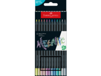 FABER-CASTELL BLACK EDITION KLEURPOTLODENSET METALLIC 12X