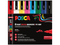 UNI POSCA BRUSH MARKER PC5BR ESSENTIAL SET 8X