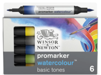 WINSOR & NEWTON PROMARKER WATERCOLOUR SET BASIC TONES 6X