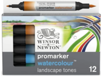 WINSOR & NEWTON WATER COLOUR MARKER SET 12X LANDSCHAFTEN