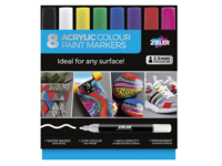 ZIELER ACRYLMARKER SET MEDIUM 2,5MM 8 STÜCK BRIGHT