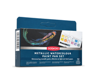 DERWENT METALLIC AQUARELL REISE-SET 1 12 NÄPFCHEN + WASSERTANKPINSEL