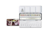 SCHMINCKE AKADEMIE AQUARELLFARBEN HYDRANGEA-KASTEN 12X1/2 NÄPFCHEN + 12 × LEER
