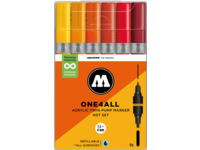 MOLOTOW ONE4ALL MARKERSET TWIN 1,5+4MM HOT 6X