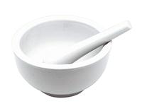 PORZELLAN-MÖRSER MIT STÖßEL, 9CM DURCHMESSER