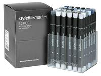 STYLEFILE MARKERSET 36GR 36-DELIG GREY OP=OP