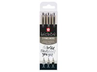 SAKURA PIGMA MICRON FINELINER SET 3 STÜCK GRAU U. SCHWARZ