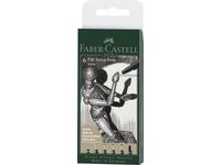 FABER-CASTELL PITT ARTIST PEN STIFTE SET  6 STÜCK BLACK
