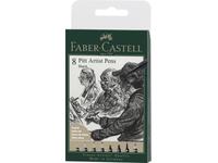 FABER-CASTELL PITT ARTIST PEN STIFTE SET  8 STÜCK BLACK