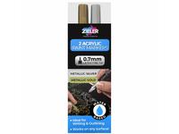 ZIELER PAINT MARKER SET 0,7MM SPITZE GOLD SILBER 2 STÜCK