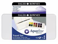 DALER ROWNEY AQUAFINE AQUARELL TRAVEL SET 12 X 1/2 NAPF