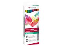 TOMBOW ABT DUAL BRUSH PEN DERMATOLOGICALLY TESTED COLORS 6ER SET