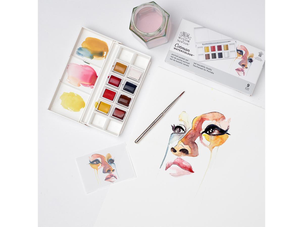 WINSOR & NEWTON COTMAN AQUARELL SET PORTRAIT 8X1/2 NAPF 6