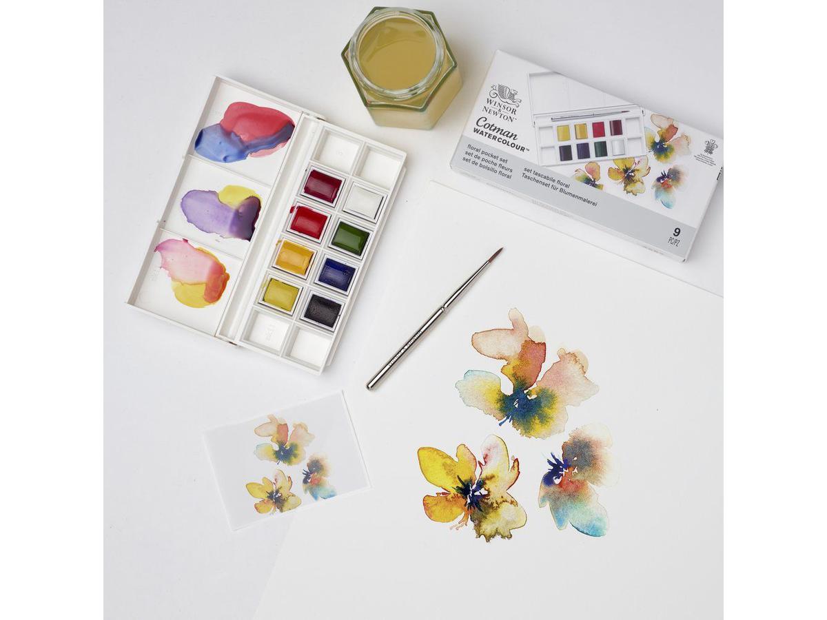 WINSOR & NEWTON COTMAN AQUARELL SET FLORAL 8X1/2 NAPF 5