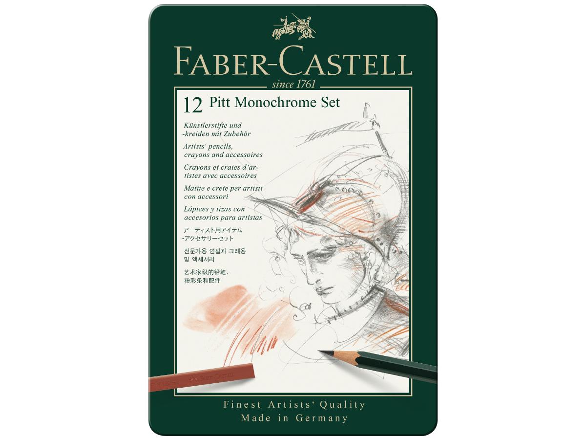 FABER CASTELL PITT MONOCHROME SET 12-TEILIG 2