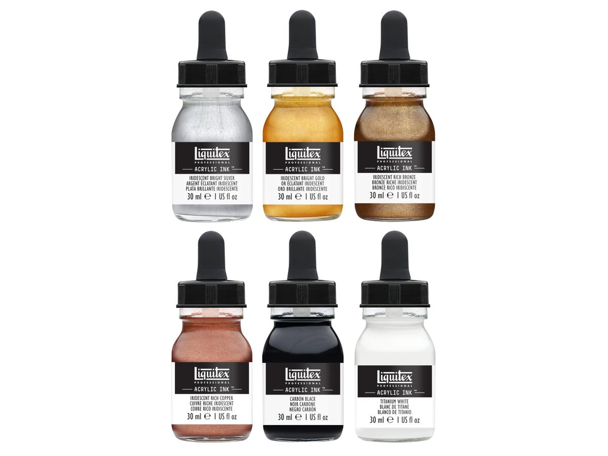 LIQUITEX ARTIST ACRYLTINTE SET 6X30ML METALLIC 3