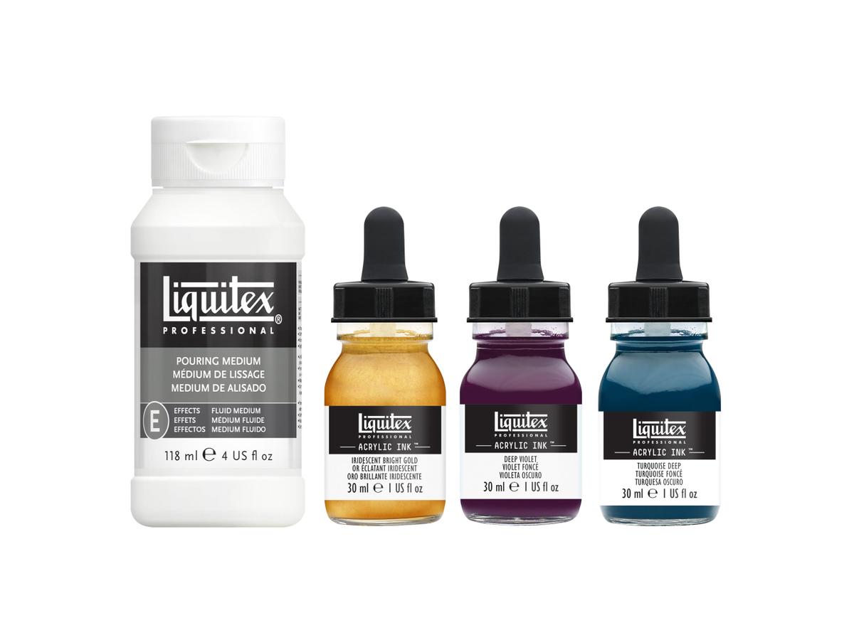 LIQUITEX ARTIST ACRYLIC INK SET POURING DEEP COLORS 3X30ML 3