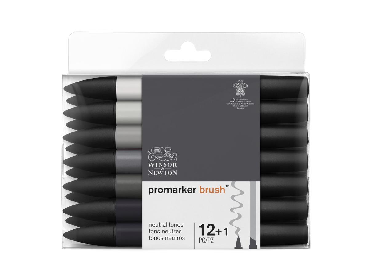 WINSOR & NEWTON PROMARKERSET BRUSH NEUTRAL TONES 12STUKS+1BLENDER 3