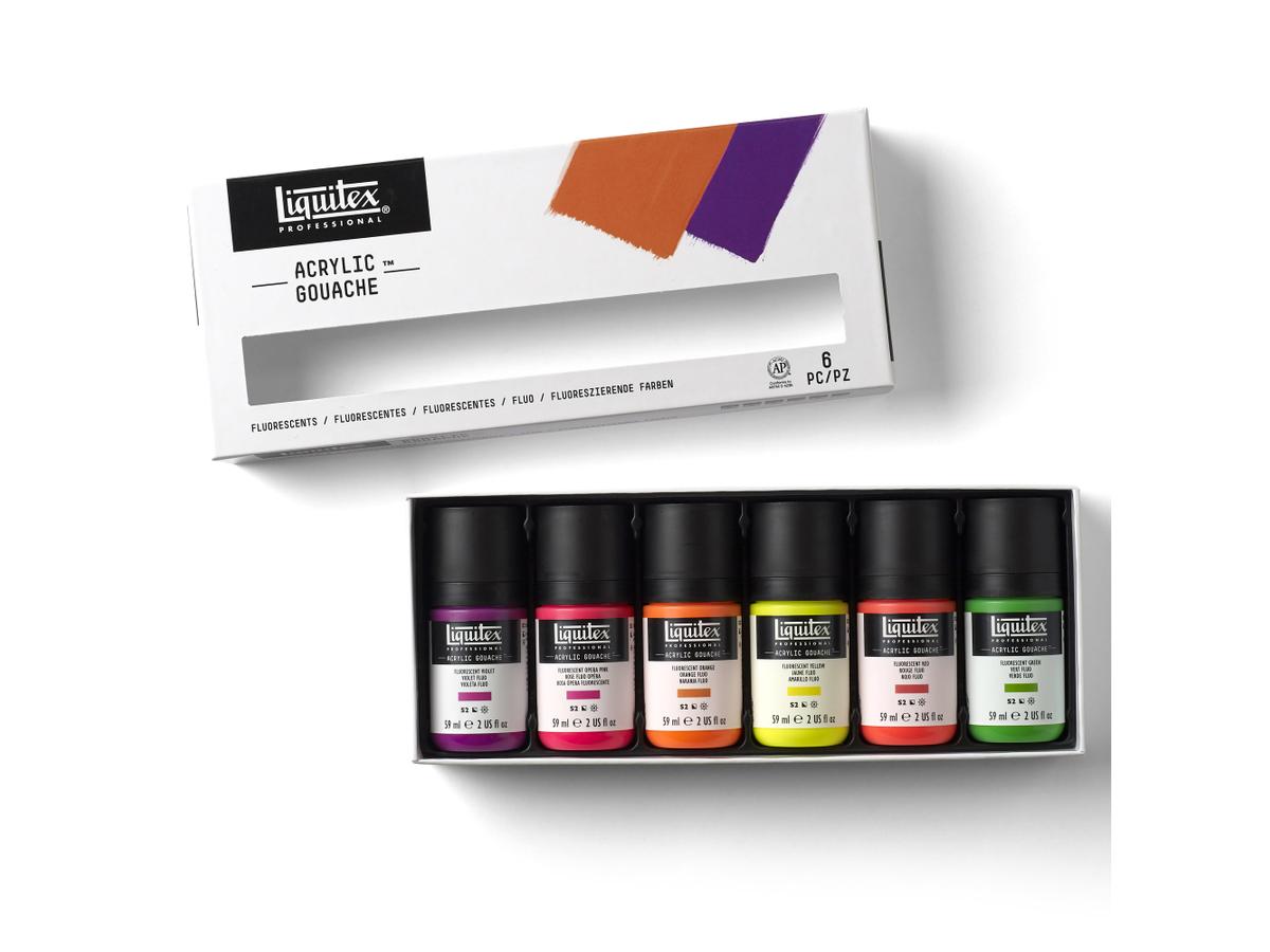 LIQUITEX ACRYLIC GOUACHE SET 6X59ML FLUORESZENZ FARBEN 5