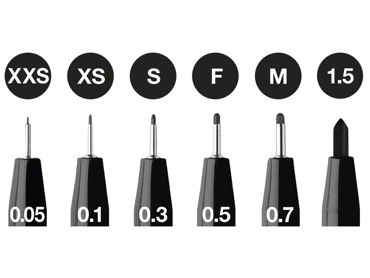 FABER-CASTELL PITT ARTIST PEN STIFTE SET  6 STÜCK BLACK 2