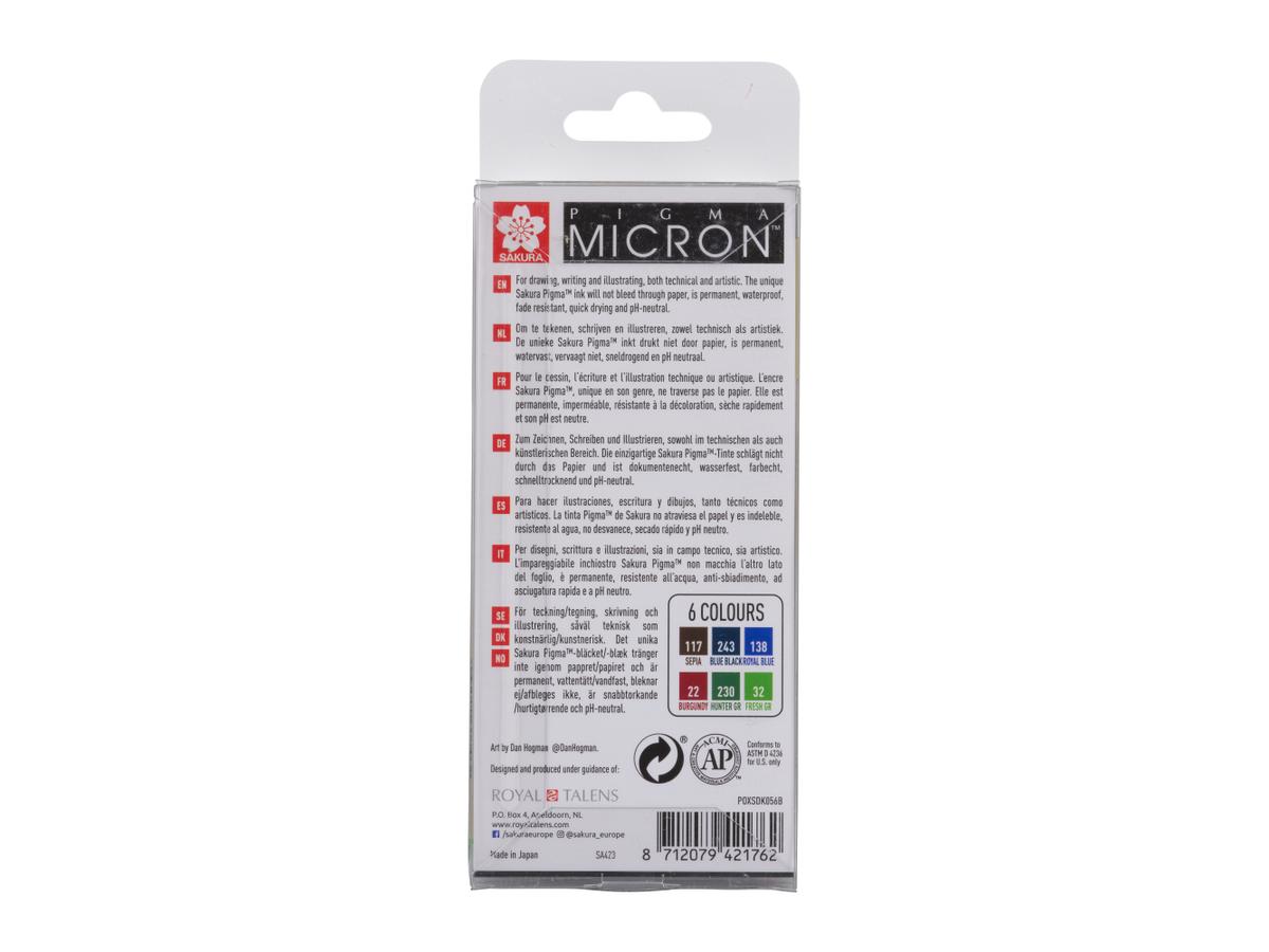 PIGMA MICRON 6 FINELINER SET 0,45MM ERDFARBEN 3