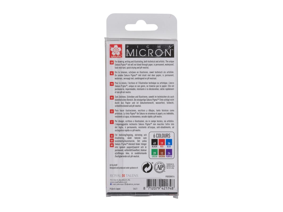 PIGMA MICRON 6 FINELINER SET 0,25MM BASIS FARBEN  3