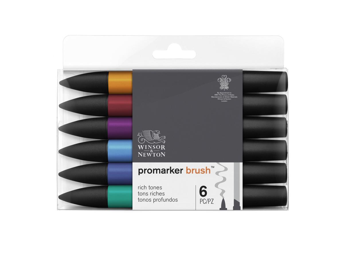 WINSOR & NEWTON PROMARKERSET BRUSH RICH TONES 6STÜCK 3