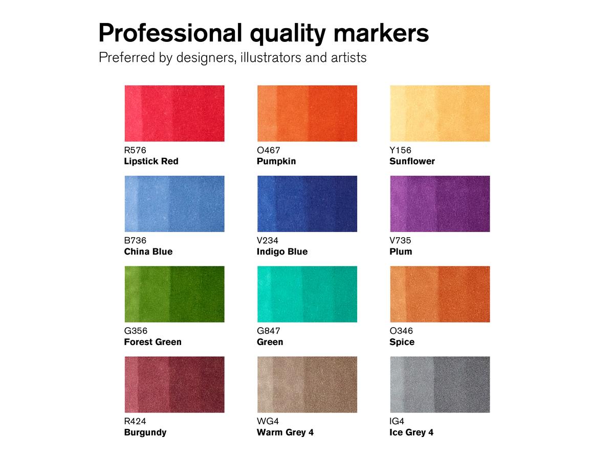 WINSOR & NEWTON PROMARKERSET MANGA TATTOO TONES 12X +1BLENDER 2