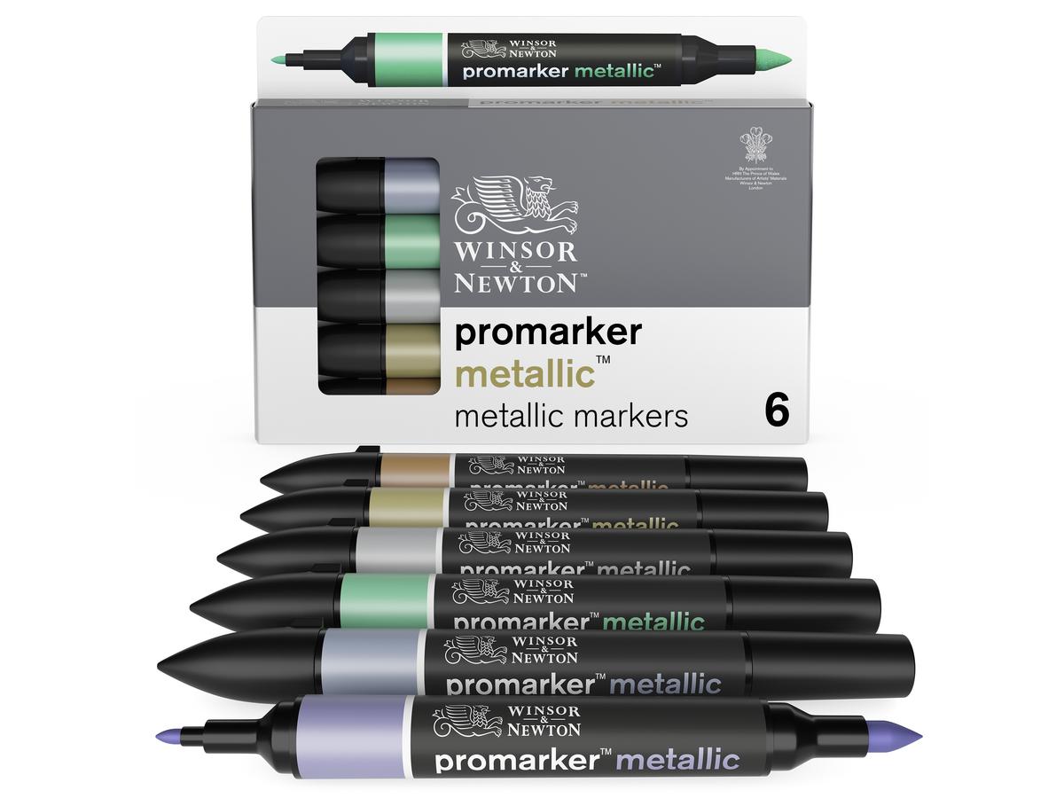 WINSOR & NEWTON PROMARKER SET METALLIC 6X 3