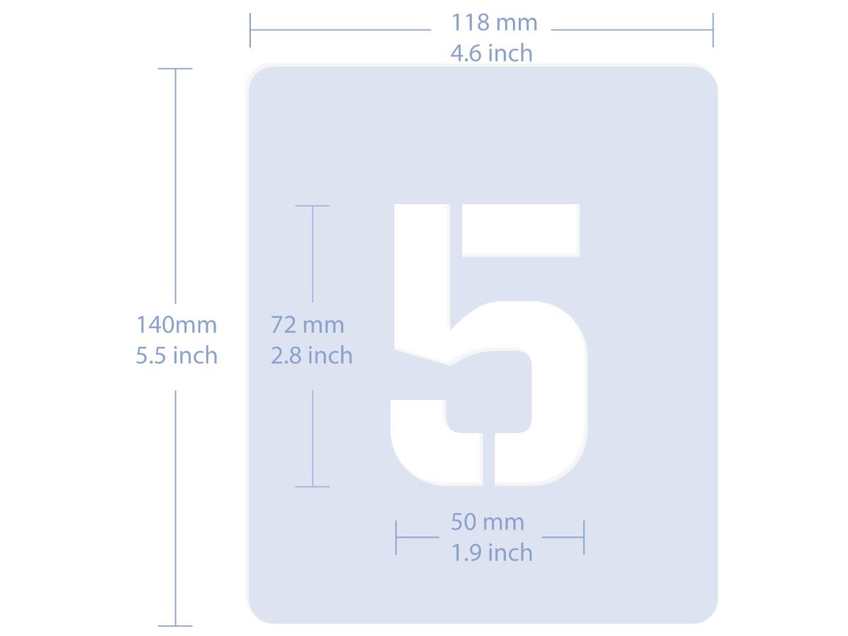 QBIX SCHABLONEN SET ZAHLEN & INTERPUNKTION 26 STÜCK 7CM SAN SERIF 4
