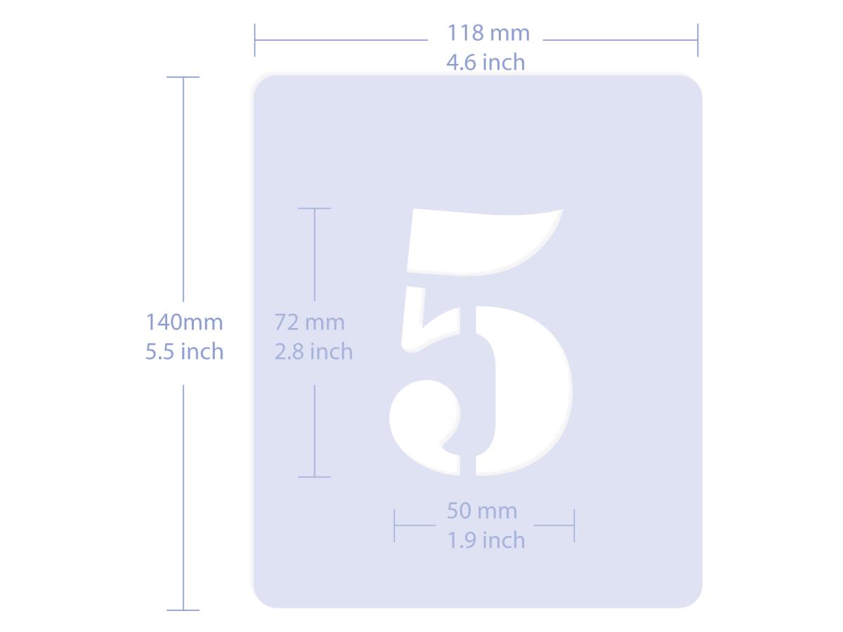 QBIX SCHABLONEN SET ZAHLEN & INTERPUNKTION 26 STÜCK 7CM SERIF 4