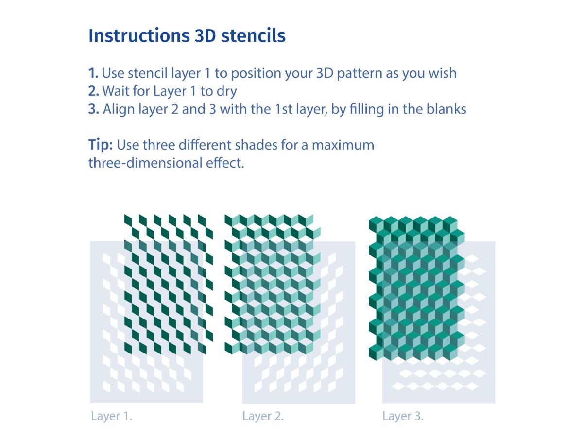 QBIX SCHABLONE 3D PATTERNS 1: CUBE A3 3