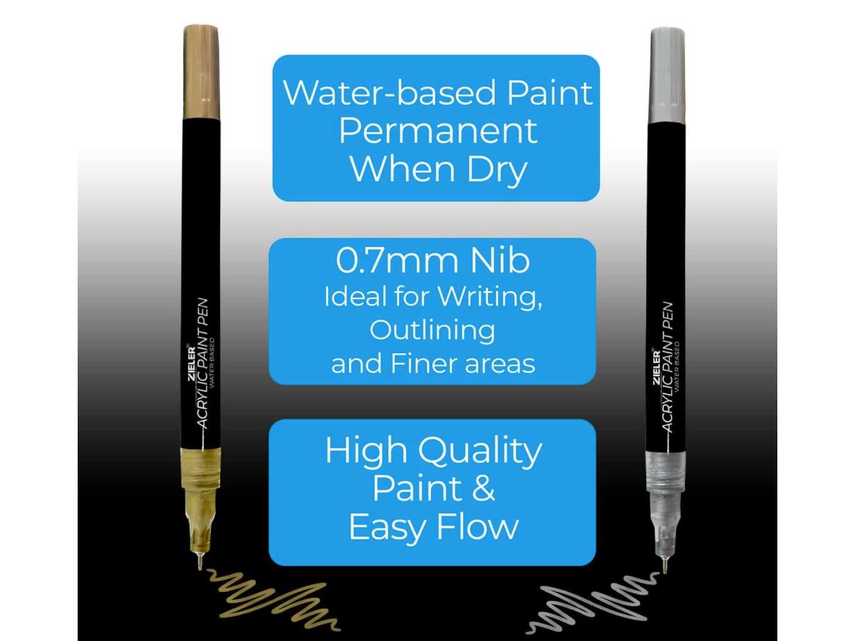 ZIELER PAINT MARKER SET 0,7MM SPITZE GOLD SILBER 2 STÜCK 2