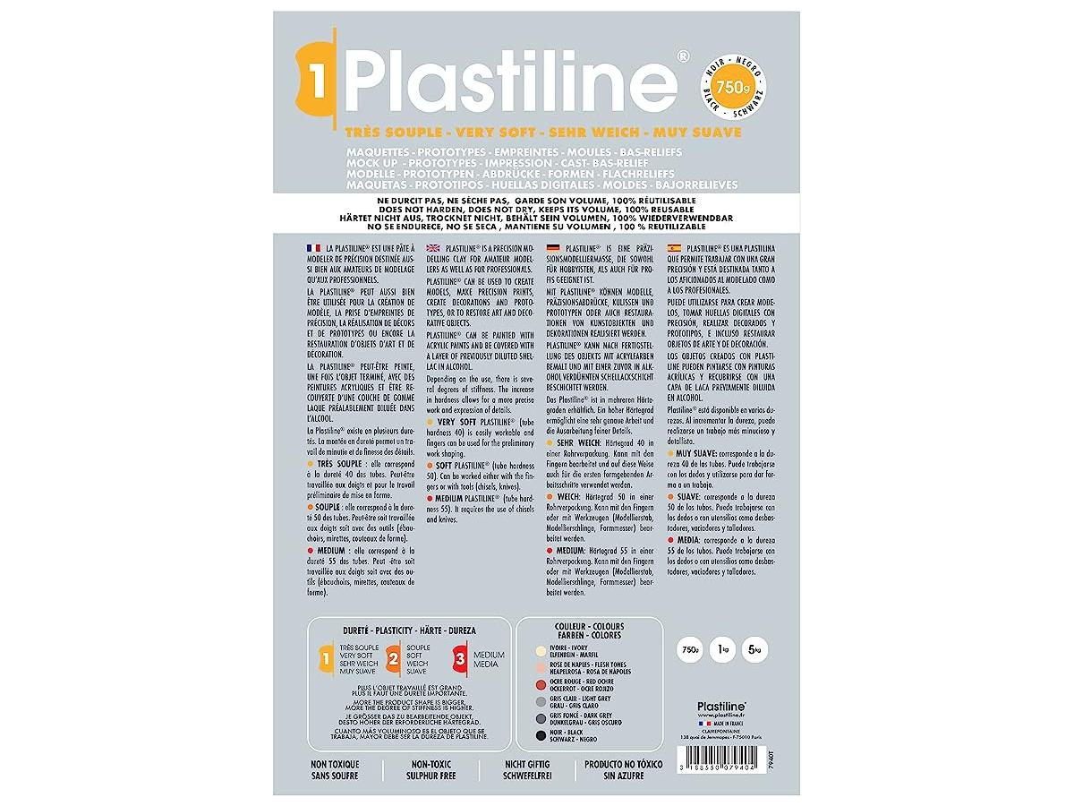 PLASTILINE SCHWARZ HÄRTE 40 750 GRAMM 2