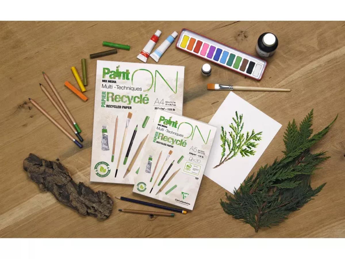 CLAIREFONTAINE PAINT-ON RECYCLED A4 250GRAMM 30 BLATT BLOCK 2