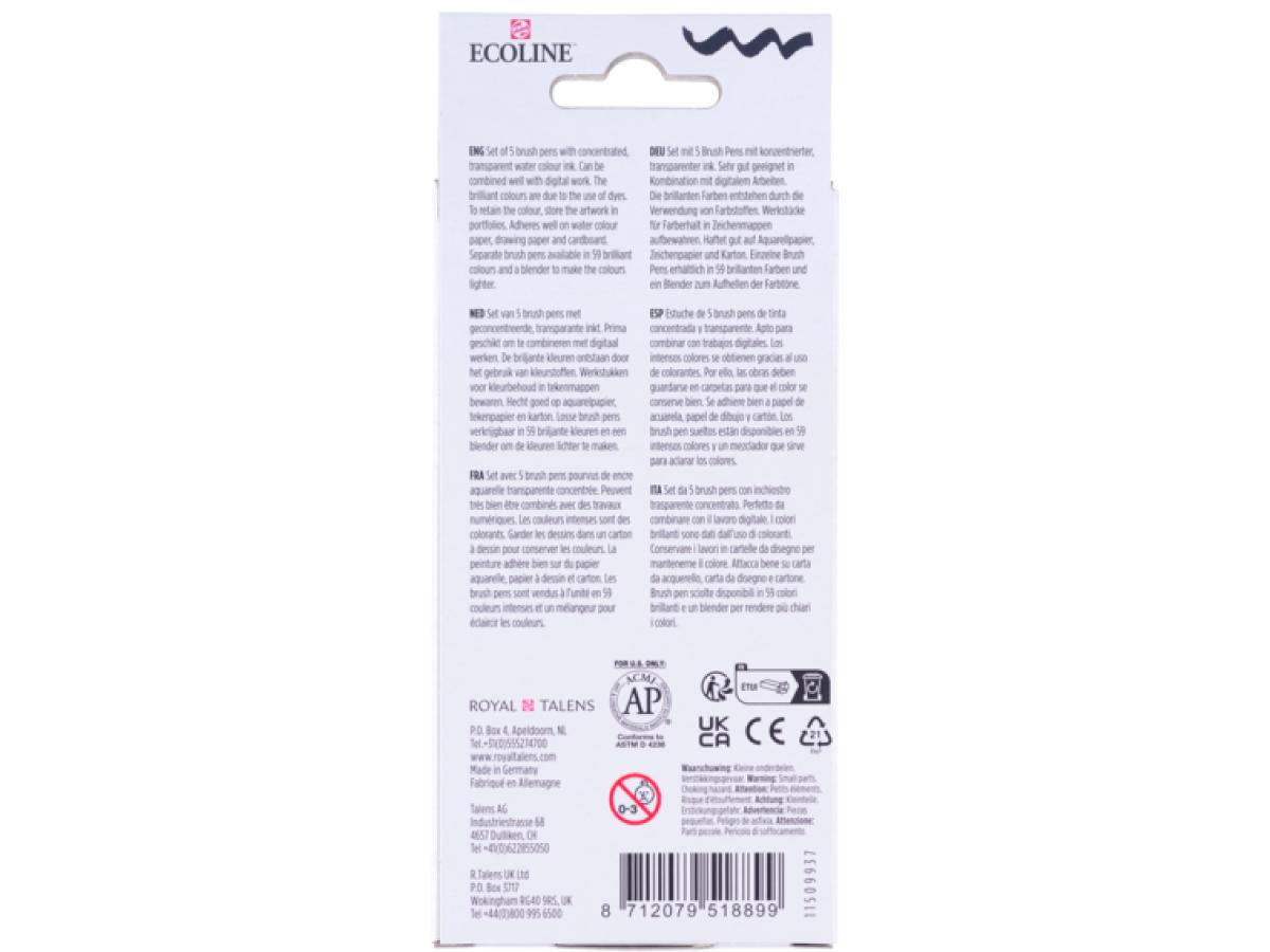 TALENS ECOLINE BRUSH PEN SET 5 GRIJS 5