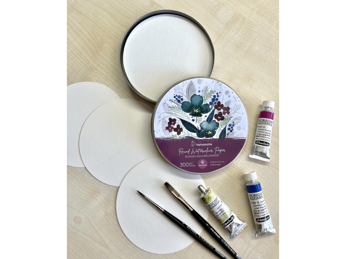 HAHNEMÜHLE AQUARELLKARTEN RUND 300GRAMM 13CM 30 BLÄTTER 2