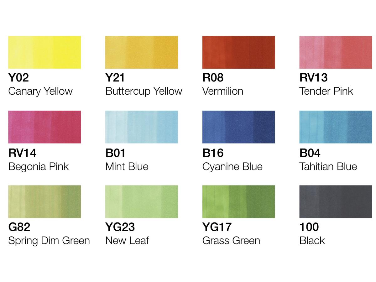 COPIC CLASSIC MARKERSET SPRING COLOURS 12X 2